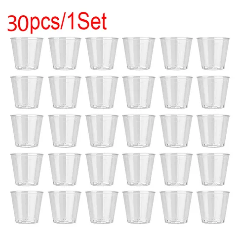 30 мл пластиковые одноразовые стеклянные чашки для стрельбы для свадебной вечеринки прозрачные пластиковые прозрачные тумбы желейные чашки Портативные 30 шт.