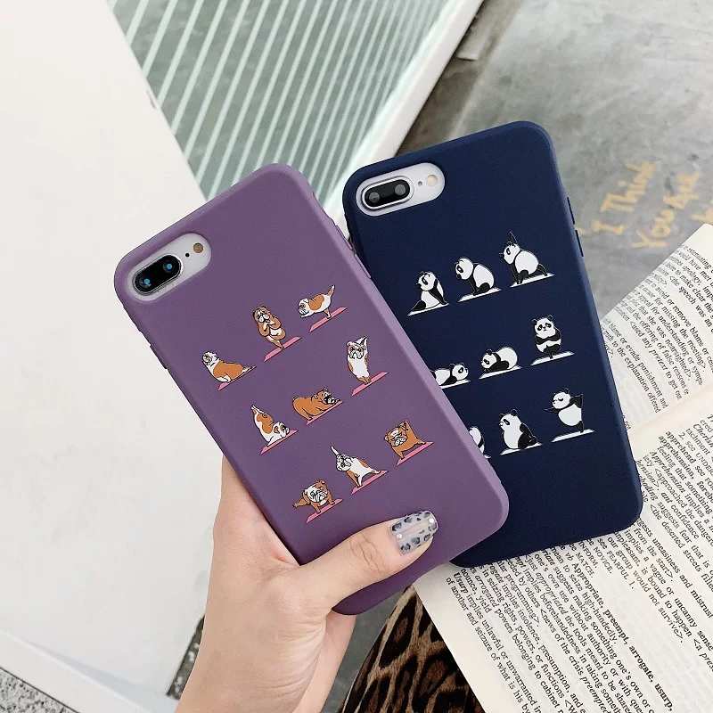 Милый чехол для телефона с изображением панды и собаки iPhone 6 7 8 Plus X XS XR MAX 11Pro 11Promax