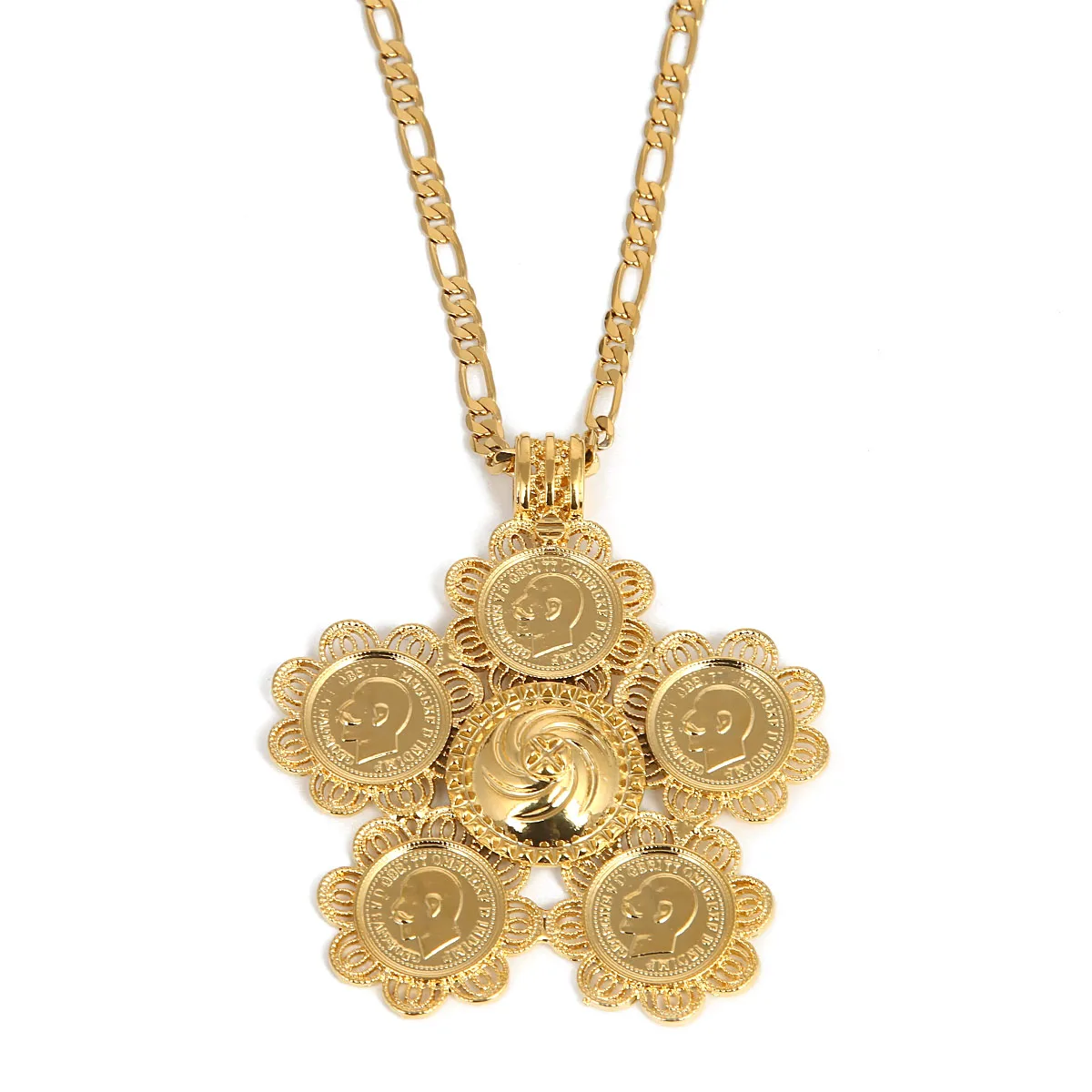 Эфиопская монета крест подвески ожерелья для женщин мужчин золотой цвет