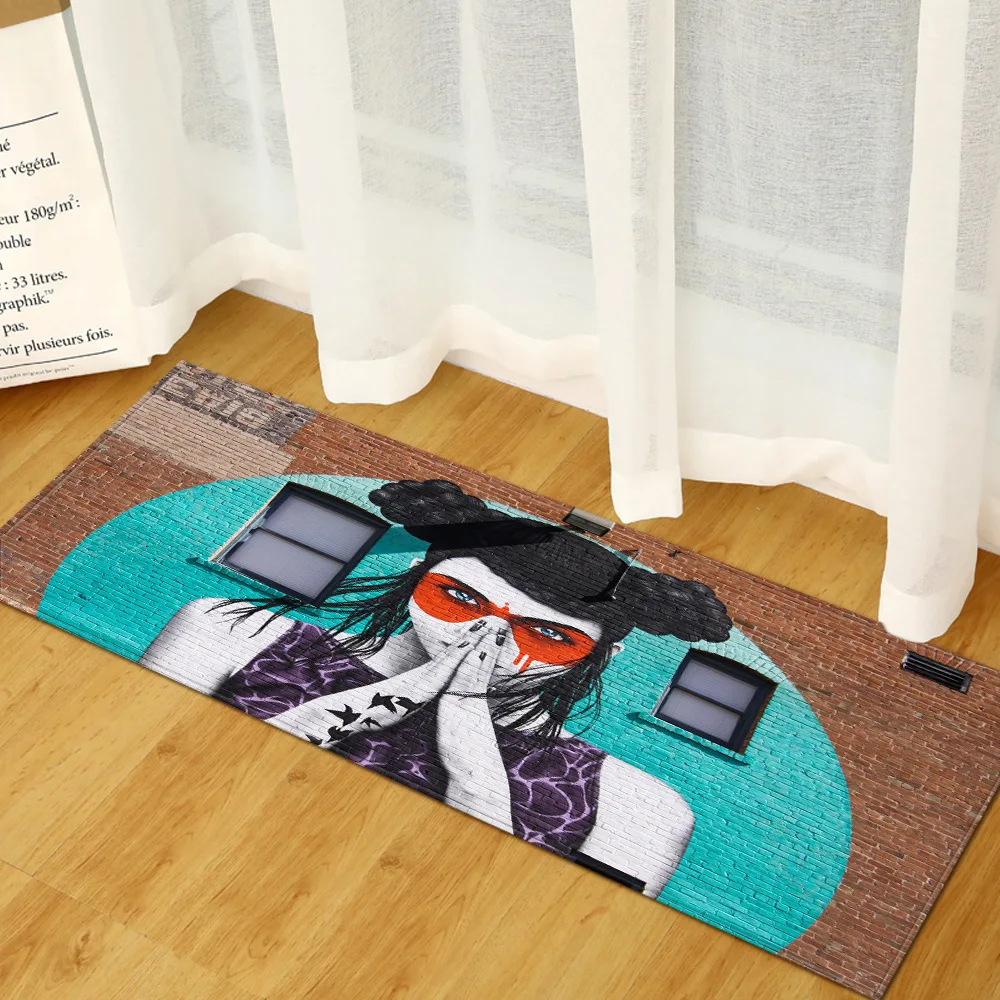 Скандинавский коврик для кухни спальни входной Коврик прихожей напольный с 3D