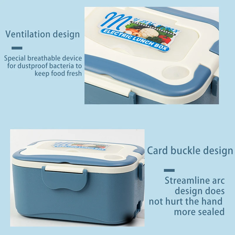 

12V/24V /220V Electric Lunch Box Stainless Steel Inner Pot Portable Electric Heating Food Rice Container for Car Truck Household