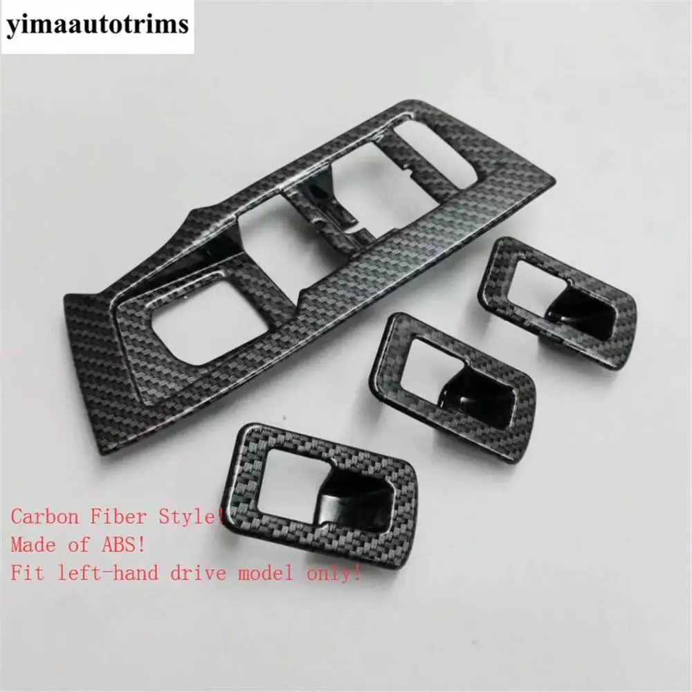 

For Volkswagen VW Tiguan MK2 2016 - 2021 Door Armrest Window Lift Button Control Panel Cover Trim Carbon Fiber / Matte Interior