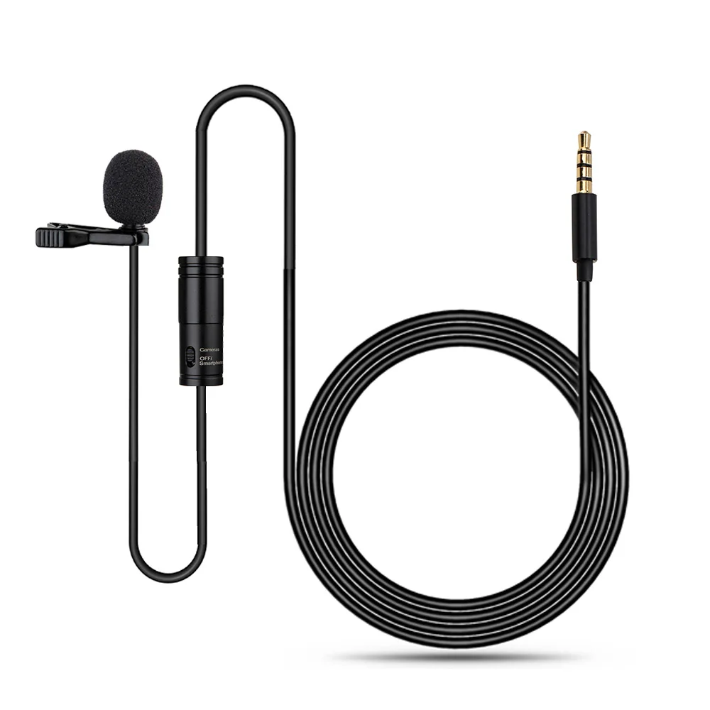 

JAYETE Mini Lavalier Tie Microphone Omnidirectional 3.5mm Jack Clip-on Collar Tie Mic For DSLR Cameras Computer Mobile Phone