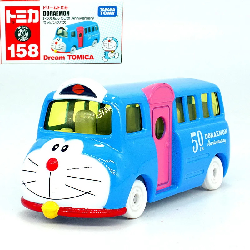 

TAKARA TOMY Tomica Alloy Car Model Toy 50th Anniversary Commemorative Version of Doraemon Bus No. 158 Gift for Children Kids
