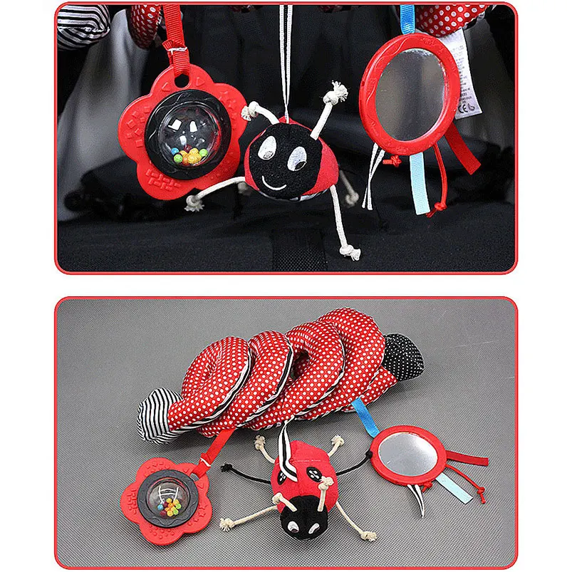 Красочная детская кроватка с божьей коровкой коляска вокруг детского зеркала