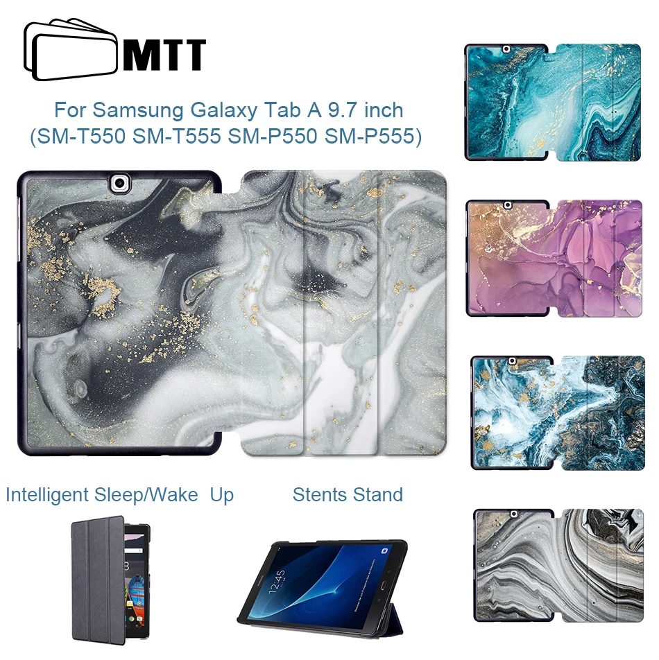 MTT Мрамор из искусственной кожи чехол для samsung Galaxy Tab A 9,7 дюймов принципиально Магнитная подставка чехол для планшета чехол SM-T550 SM-T555 SM-P550