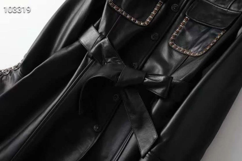 SALE Women's Winter Real Sheepskin Coat Natural Leather Down Jacket Female Coats F0011 Black S-XL Fast Shipping