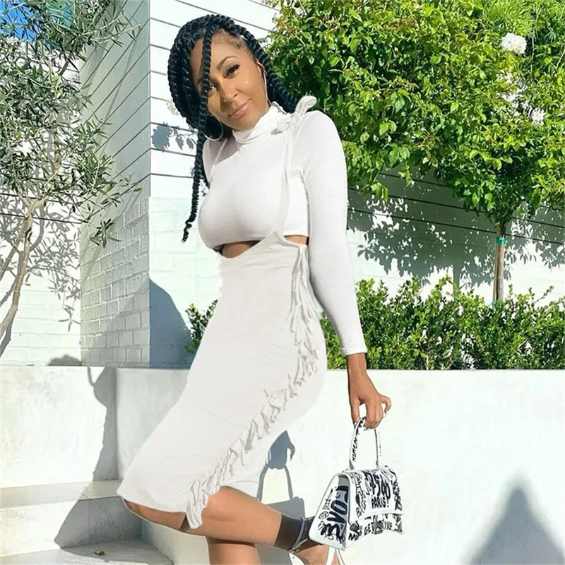 

solid sexy sling dress sexy high street bag hip skirt Vintage Clothes Burrs Accessory Dress for new year vestidos nochevieja y2k