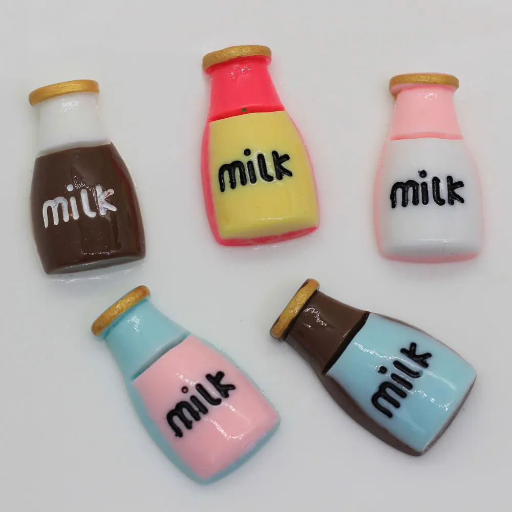 

Kawaii Resin Simulation Milk Bottle Miniature Art Flatback Cabochon DIY Craft Decoration