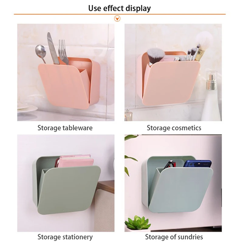 

Wall-mounted paste sealed storage box Plastic square finishing storage small box cosmetic tableware toothbrush box