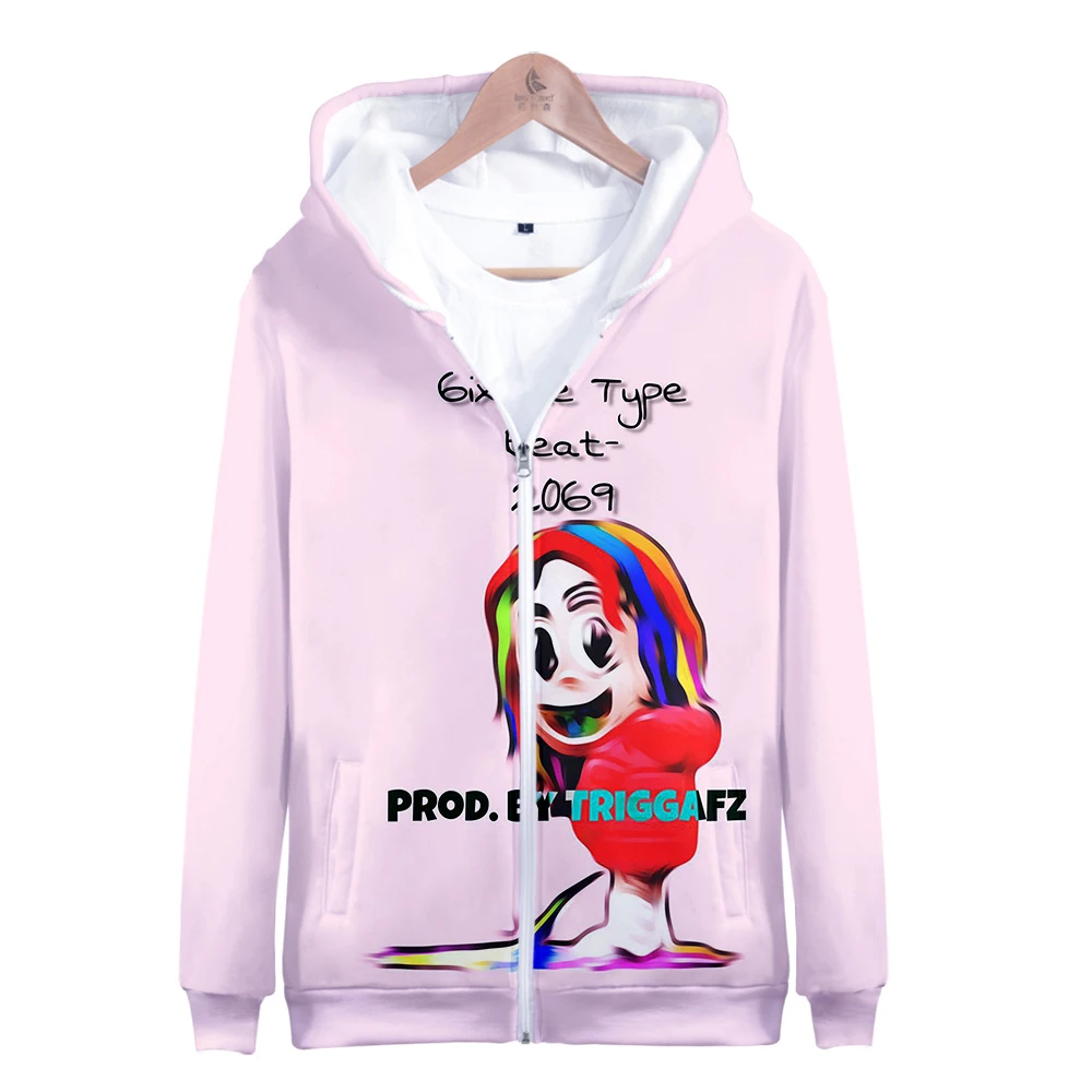 

3D Custom Printed Rapper 6ix9ine Fashion Zipper Hoodies Women/Men Long Sleeve Hooded Sweatshirt Streetshirt Clothes