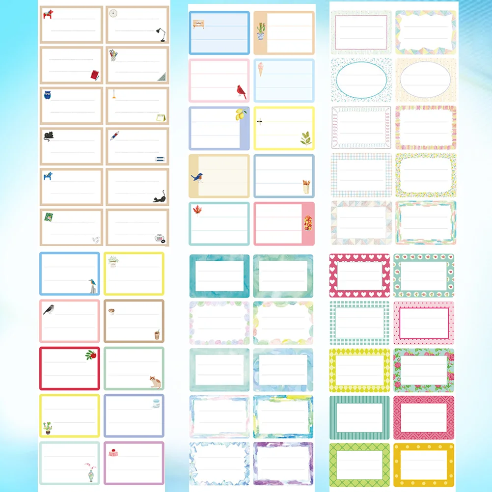 

124Pcs Package Stationery Label White Label Write Name Sticker Blank Sticker Label Child Stationery Sticker