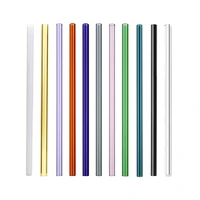 500pcslot 4 size colorful special fine glass straight drinking glass straws reusable eco friendly wholesale