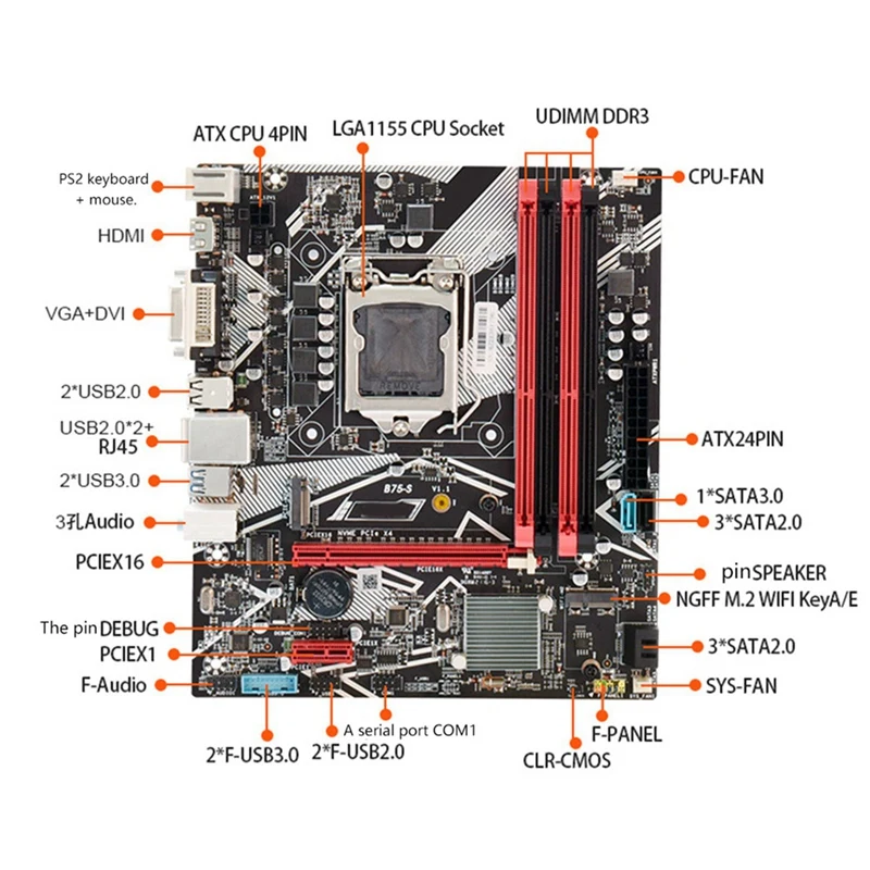 AU42-стандартная материнская плата LGA 1155 Pin ЦП Gigabit сетевая карта с 4 Гб DDR3 1333 МГц ОЗУ