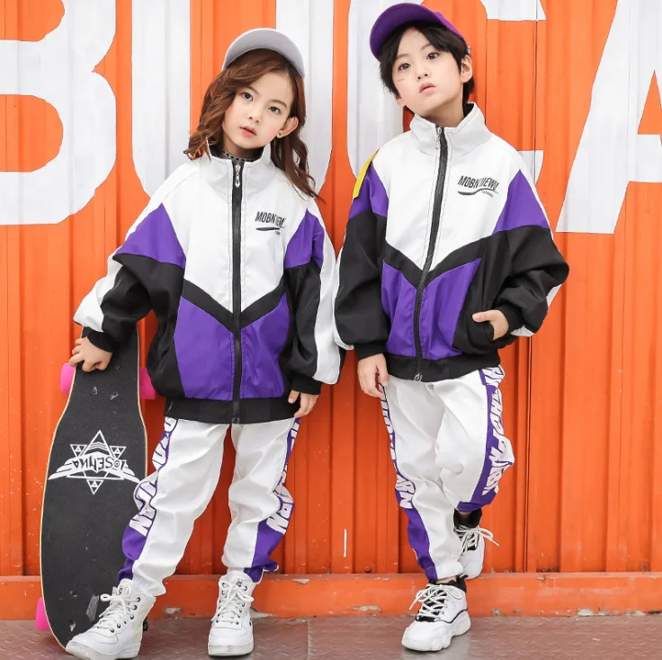 Простой Модный трендовый костюм в стиле хип хоп для мальчиков и девочек
