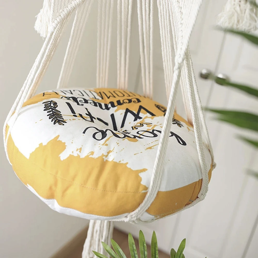 

Hanging Basket Cat Nest Hand Woven Pet Swing Cotton Nest Cat Hammock Macrame