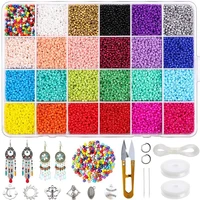 3mm seed beads kit 24 candy colors small craft beads with tool kit for diy jewelry making creative bracelet necklace accessories