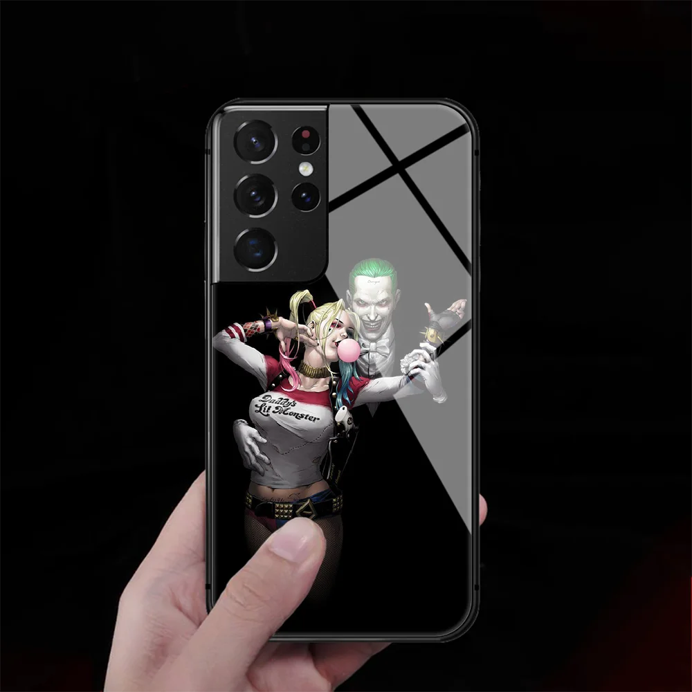 

Harleys-Quinn Tempered Glass Phone Case Cover For Samsung Galaxy S Note 8 9 10 20 21 E FE Plus Uitra Shell 3D Black