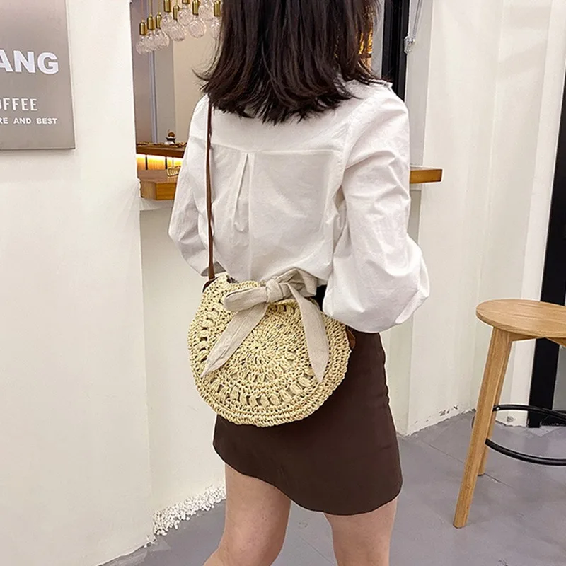 

Hot Sell Totes Shoulder Shopping Summer Bag for Women's Shopper Daily Handbag Female Casual Large Capacity Travel Woven Bag