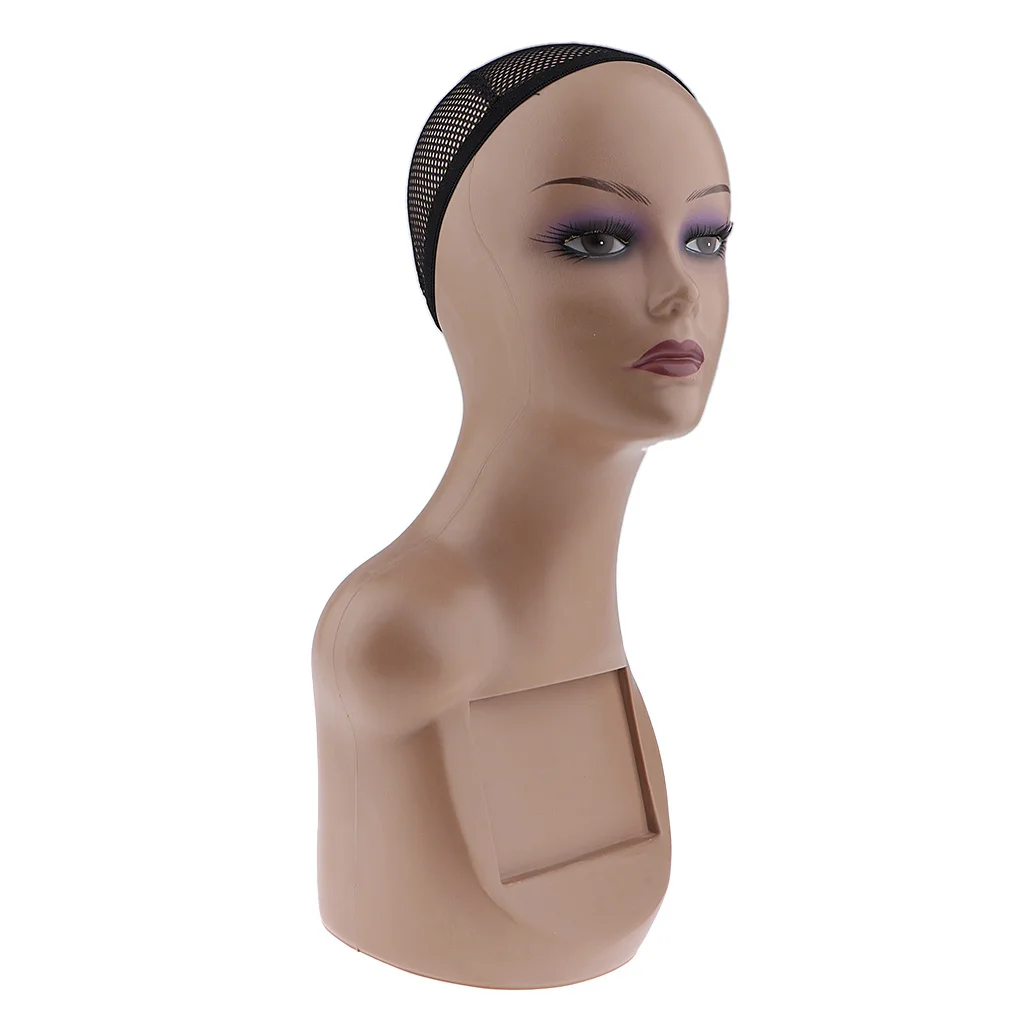 

Pro Mannequin Head with Large Right Shoulder for Wig Cap Display Hat Making
