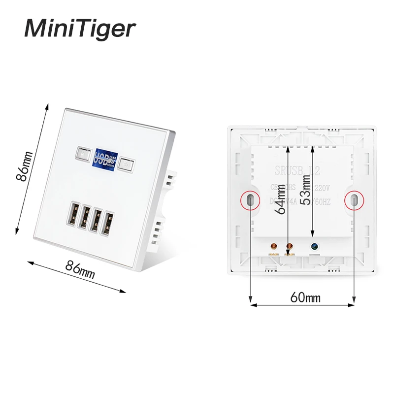 Высококачественное 4 портовое быстрое зарядное устройство Minitiger для домашнего