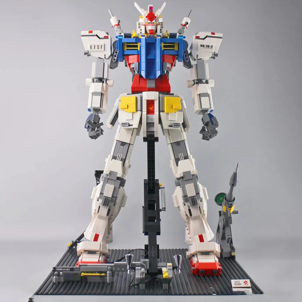 

New DIY Gundam RX-78-2 Mobile Suit 1:60 Mecha Warrior Head Building Blocks Bricks Creative Robot Super Hero Toys for Kids Gifts