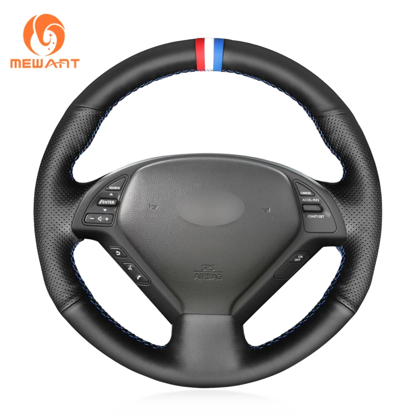 MEWANT Black Genuine Leather Car Steering Wheel Cover for Infiniti G G25 G35 G37 EX EX35 EX37 Q Q40 Q60 QX50 Nissan Skyline | Автомобили и