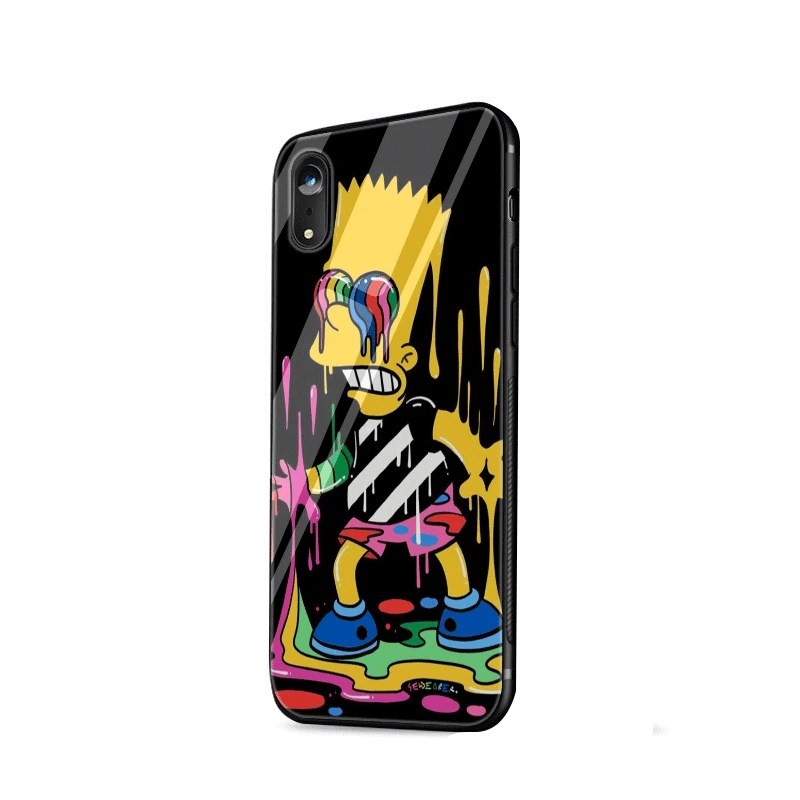 Чехол для телефона стекло iPhone 11 Pro X XS XR Max 6 6s 7 8 Plus 5 5S чехол Барт Симпсон Забавный