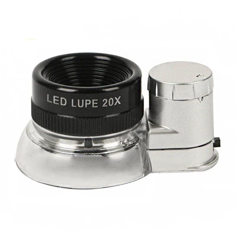 

6 LED Illuminated 20X Jewelers Loupe Magnifier Optical Lens Best for Jewelry Diamonds Gems Coins Engravings and more