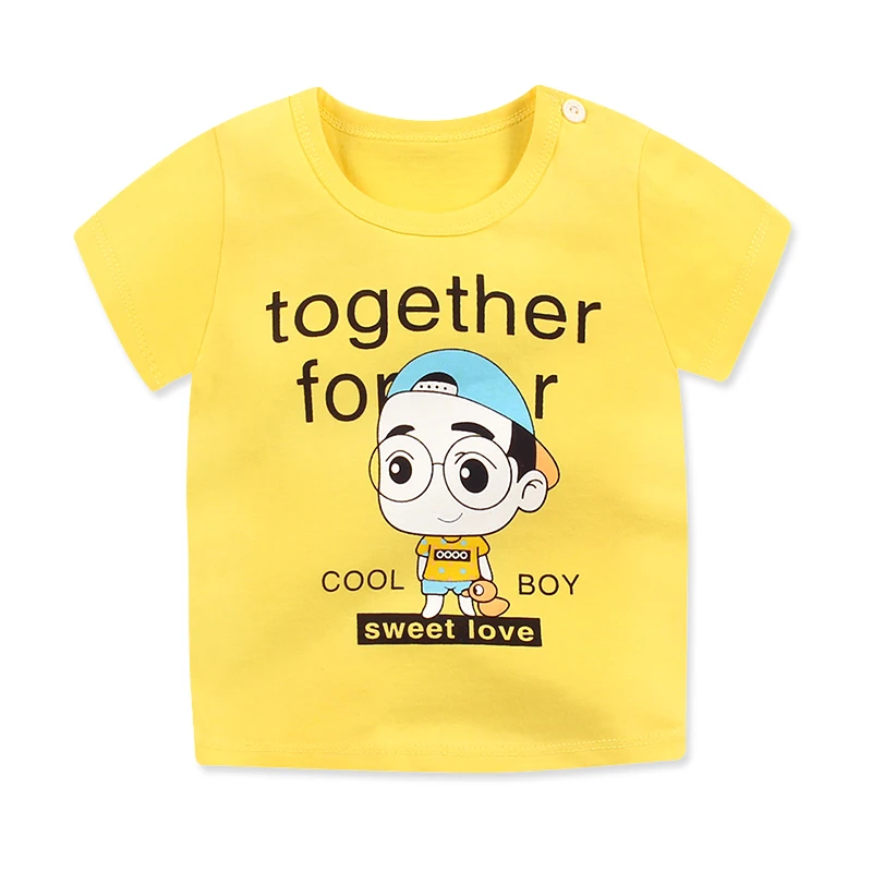 

2020 Baby Boys Girls Summer T-Shirt Casual Fashion Toddler Cotton Style Short Sleeve O-Neck Print T-Shirts For 6M To 7 Years Old
