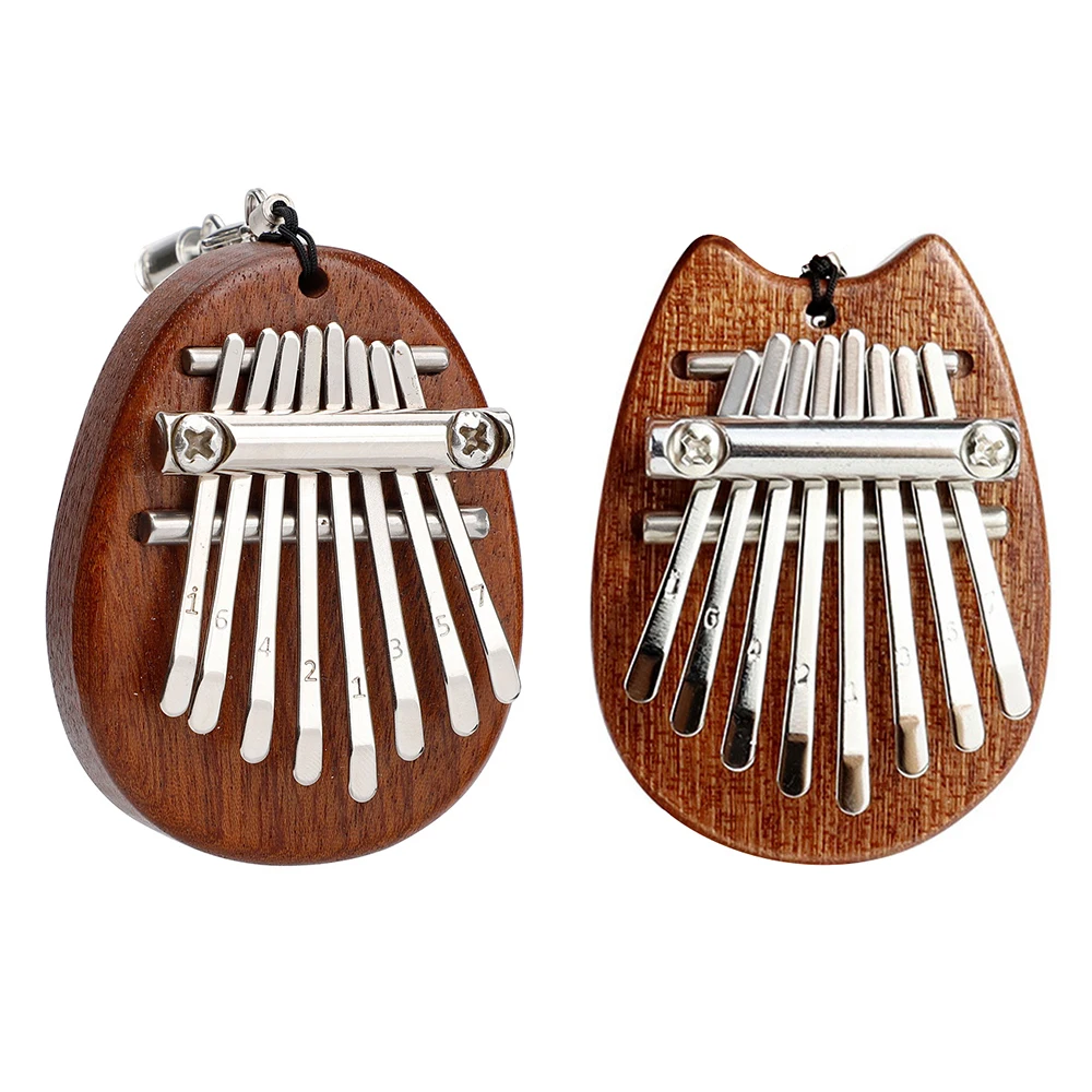 

Mini Kalimba Portable 8 Keys Kalimba Finger Thumb Piano Mbira Solid Wood Toy With Lanyard Pendant Gifts for Musical Instrument