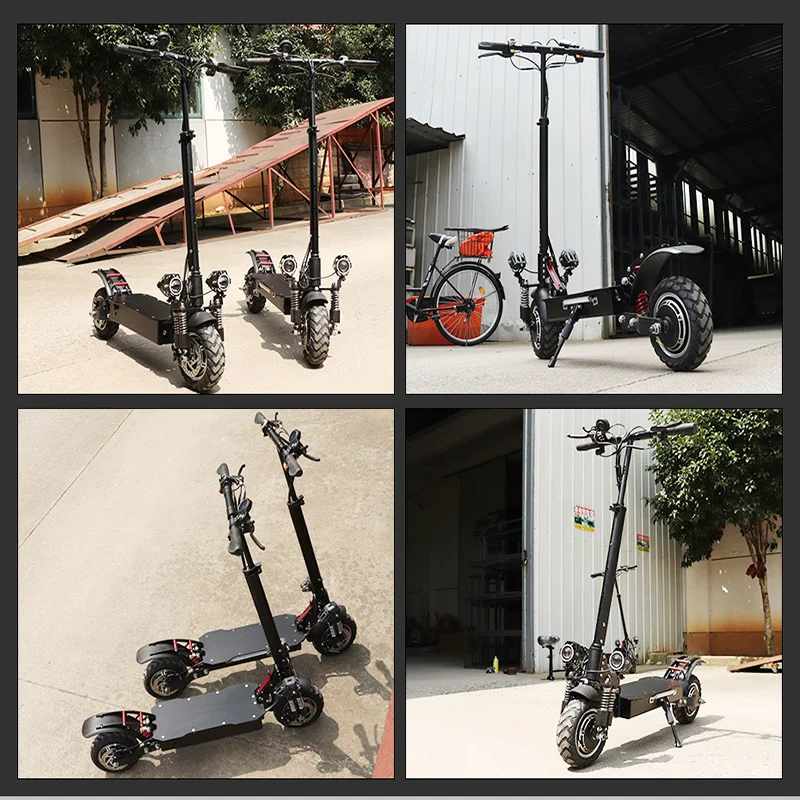 

Adult Electric Scooter with 20 Ah Lithium Battery 48V Big Off-road Wheel Max Speed 72km/h Foldable Kick Scooters with Seat