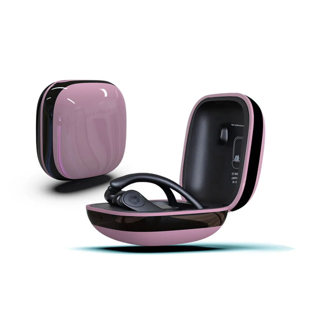 Розовый Силиконовый Полный Защитный чехол для Beats Powerbeats Pro беспроводные bluetooth наушники чехол зеркальный чехол для хранения - Цвет: Розовый