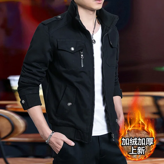 Зимняя утепленная куртка Мужская брендовая одежда бархатная ветрозащитная