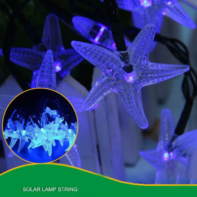 

Household Solar Light Strings Star Shape 35 LED Outdoor Light Waterproof Christmas Decoration Light Outdoor Tools