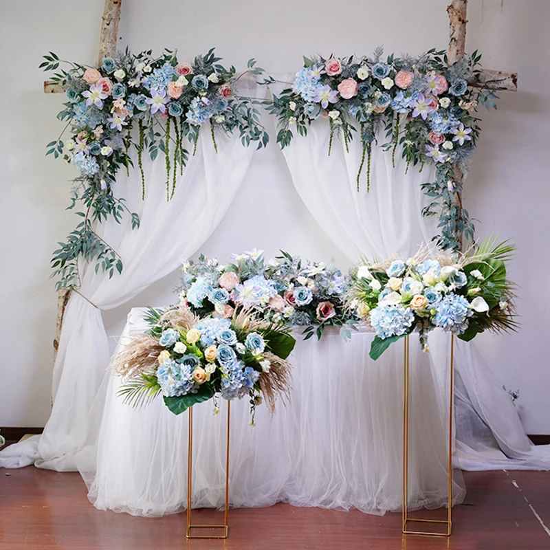 wedding arch backdrop decor road lead flower row artificial silk table flower wall arch decor for party hotel ceremony wall