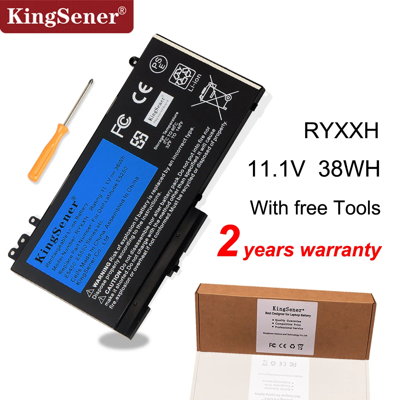 Аккумулятор KingSener RYXXH для ноутбука Dell Latitude 12 5000 11 3150 3160 E5250 E5450 E5550 M3150 Series 09P4D2 9P4D2 1 В