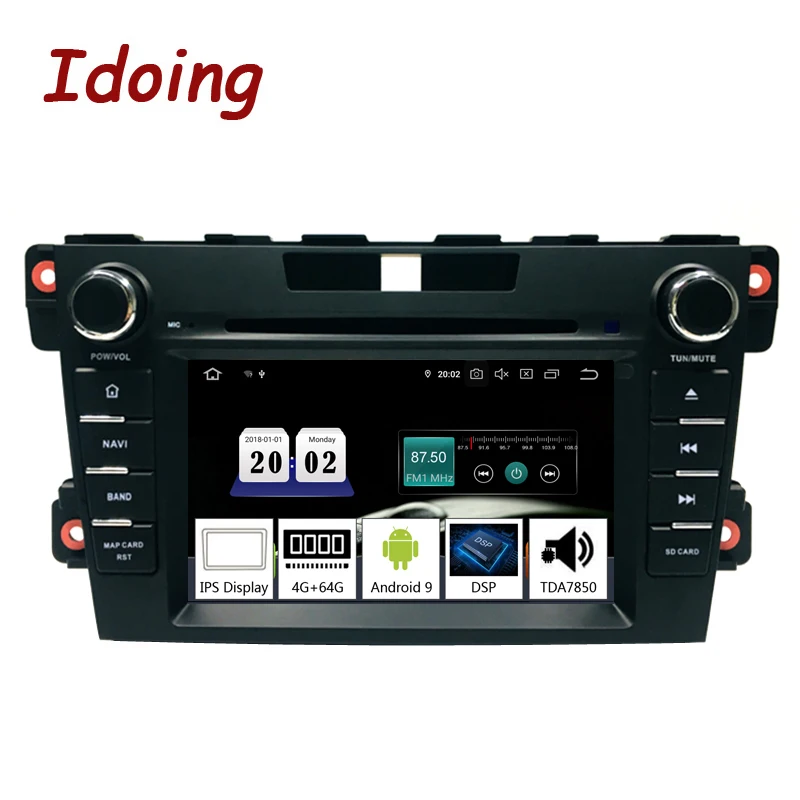 Idoing " 2Din Android 9,0 для Mazda CX-7 2008- Автомобильная Мультимедийная система dvd-плеер gps Навигация стерео 4G+ 64G TDA7850 PX5 ips