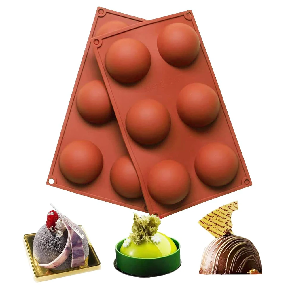 

6 Holes Half Ball Sphere Silicone Cake Mold Round Ice Cube Tray Jelly Dome Mousse Baking Mould DIY Cake Decor Maker Kitchen Tool