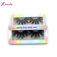 25mm 3d mink lashes wholesale natural thick fluffy individual false eyelashes makeup beauty fake lash extension packaging box