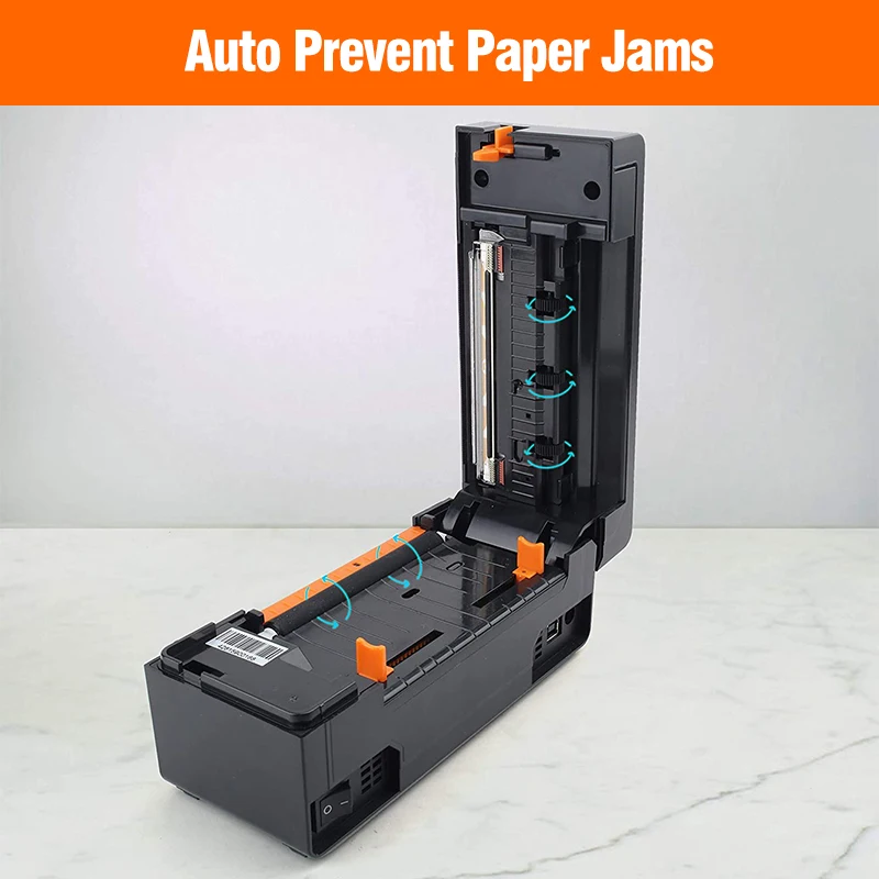 4 дюймовый Термопринтер для печати этикеток на штрих кодах USB Bluetooth 150 мм/секция