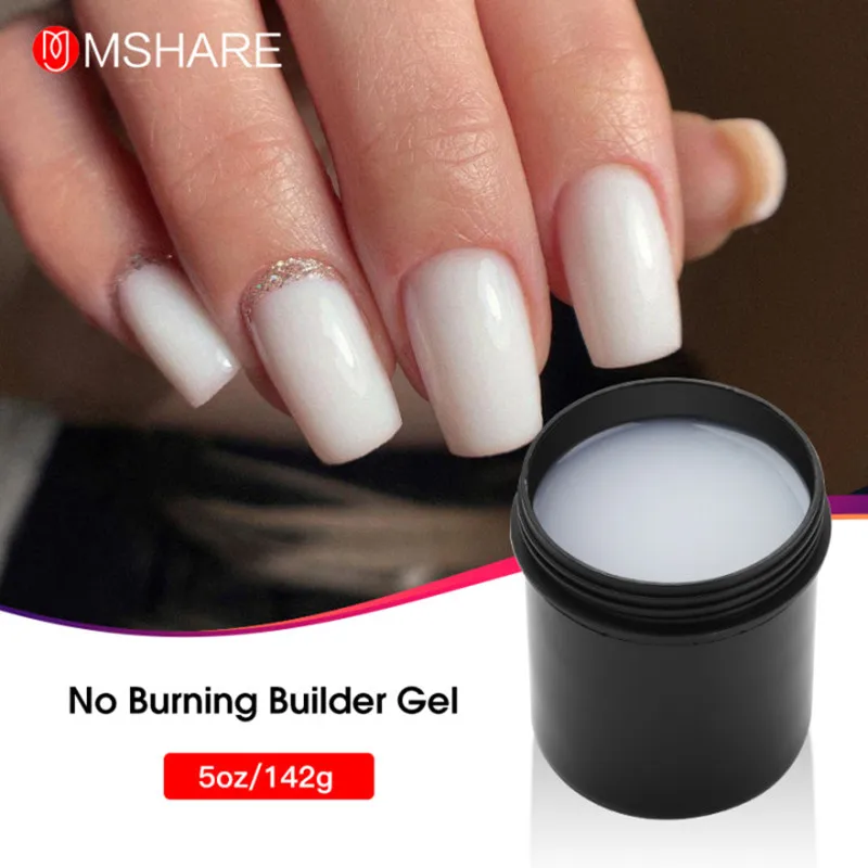 Самовыравнивающийся моделирующий гель для ногтей MSHARE телесного цвета молочный