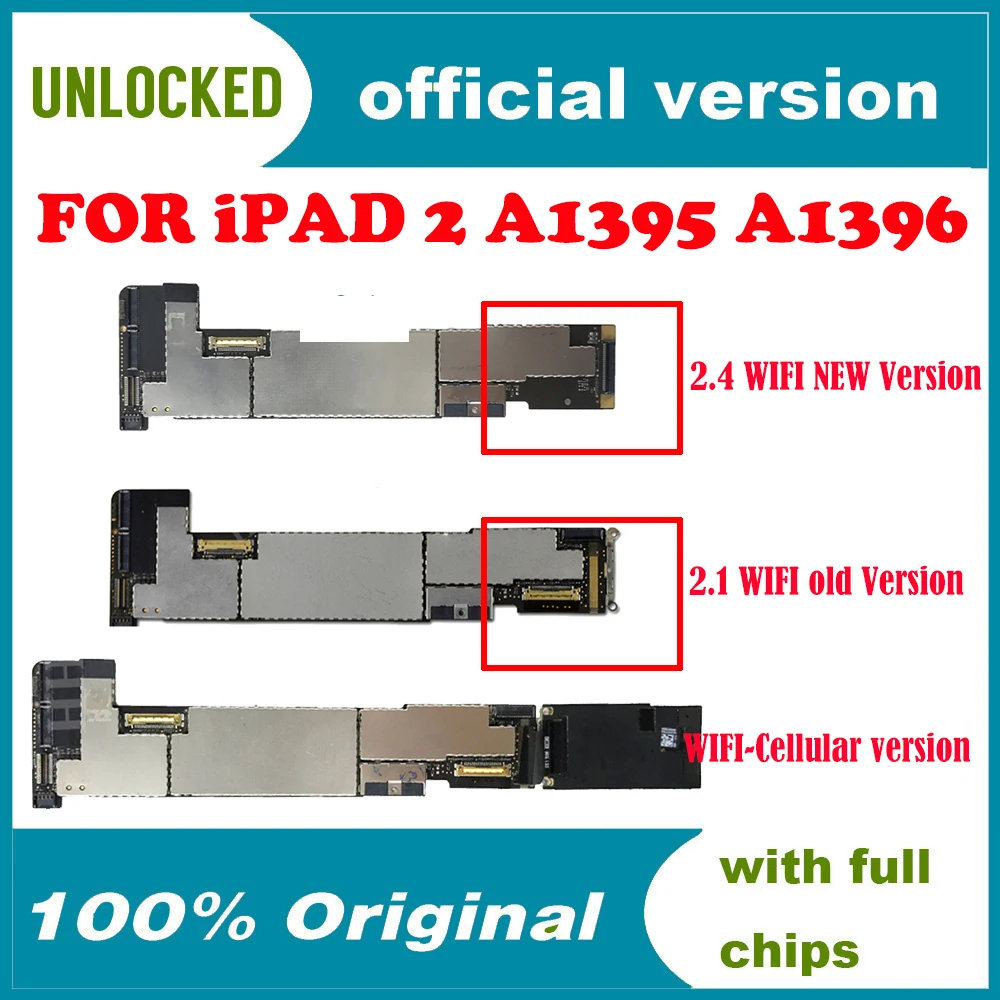 Разблокированная материнская плата Wi Fi версии для ipad 2/3 A1395 A1416 A1458 16 ГБ 32 64