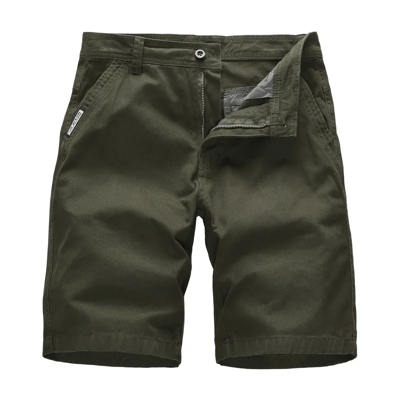 

NEGIZBER 2021 Summer Men's Fashion Solid Color Straight Shorts Beach Pants Cotton Casual Sports Pants Men