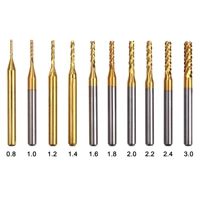 10 pcset end mill 0 8 3mm engraving bits set cnc router bits cutting milling cutter shank carbide milling tools