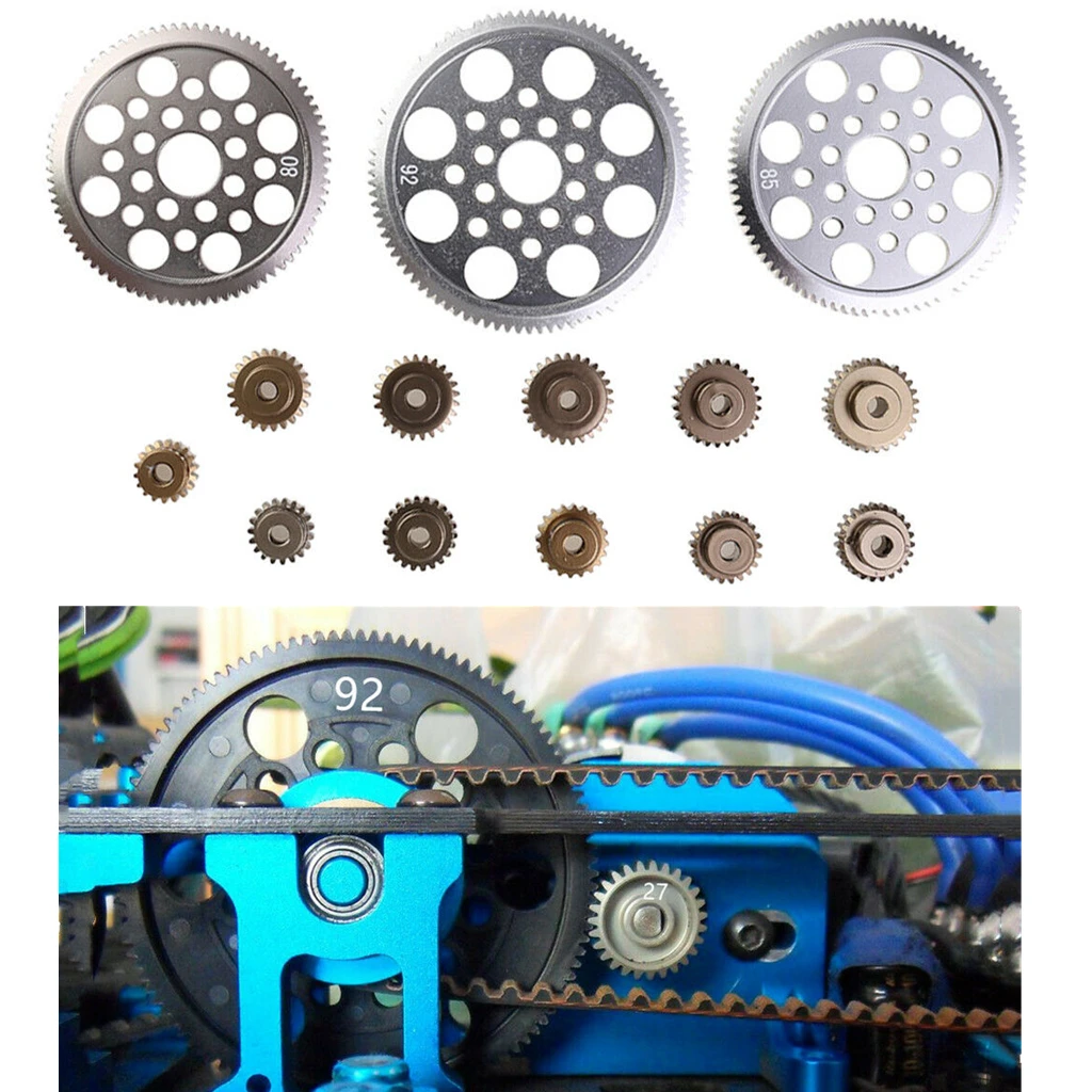 

14Pcs 18-92T Motor Gear Alloy Pinion Cogs Gear Kit for 1/10 Sakura CS S XIS D4 RC Model Car Replacement Accessories DIY