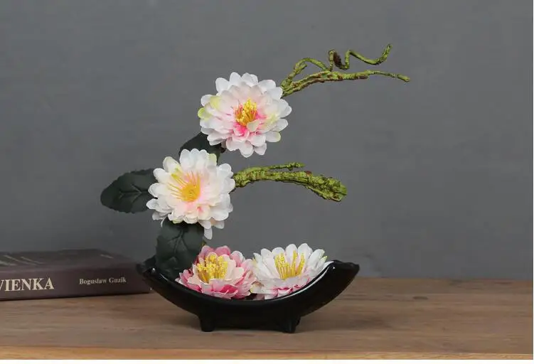 Современная керамическая ваза + искусственный цветочный набор декор для