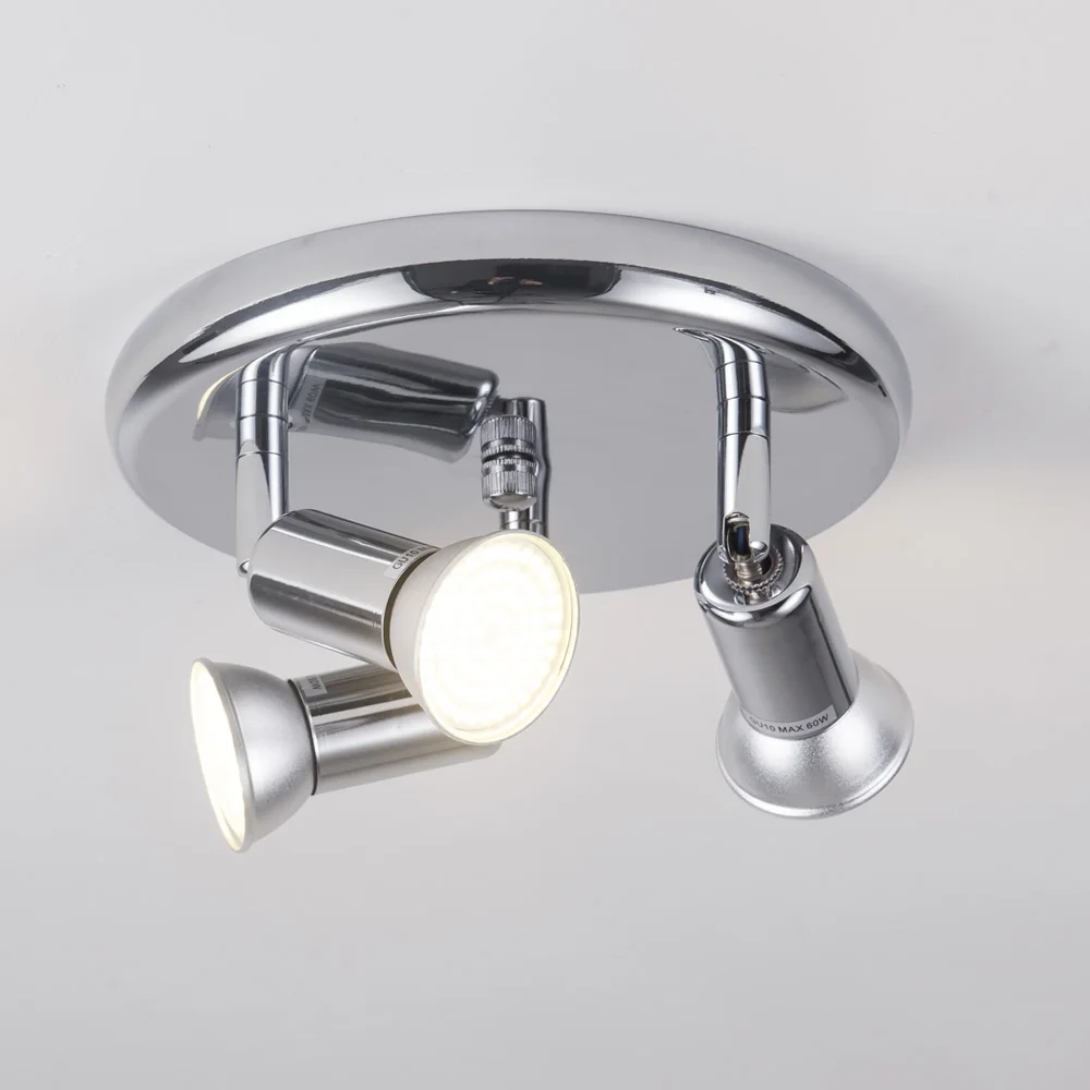 Вращающийся светодиодный потолочный светильник с 3 поворотными точками GU10