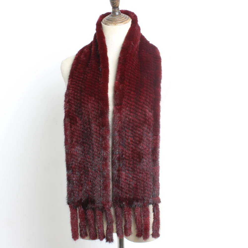 Новый модный шарф из натурального меха норки женский 100% шаль зимние женские