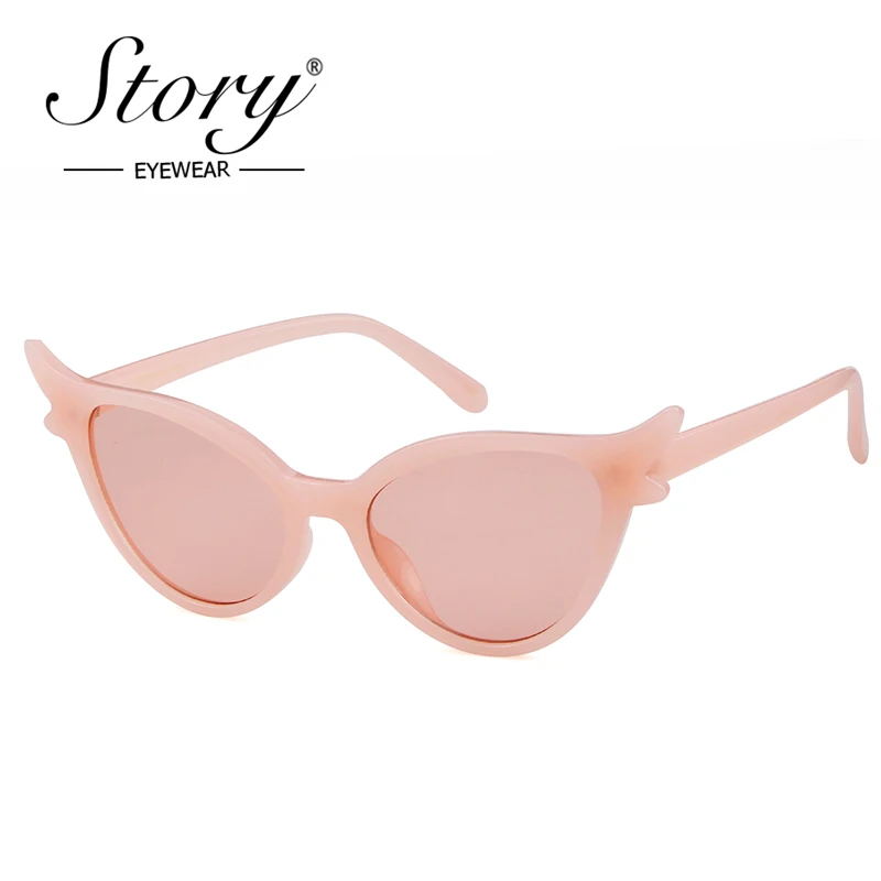 История 2018 черные солнцезащитные очки кошачий глаз Новые модные брендовые